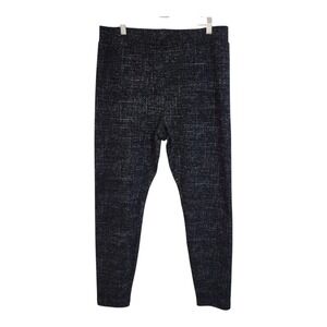 Lou & Grey LOFT Womens Size L Black Speckled Stretch Fabric Pants Slim Fit